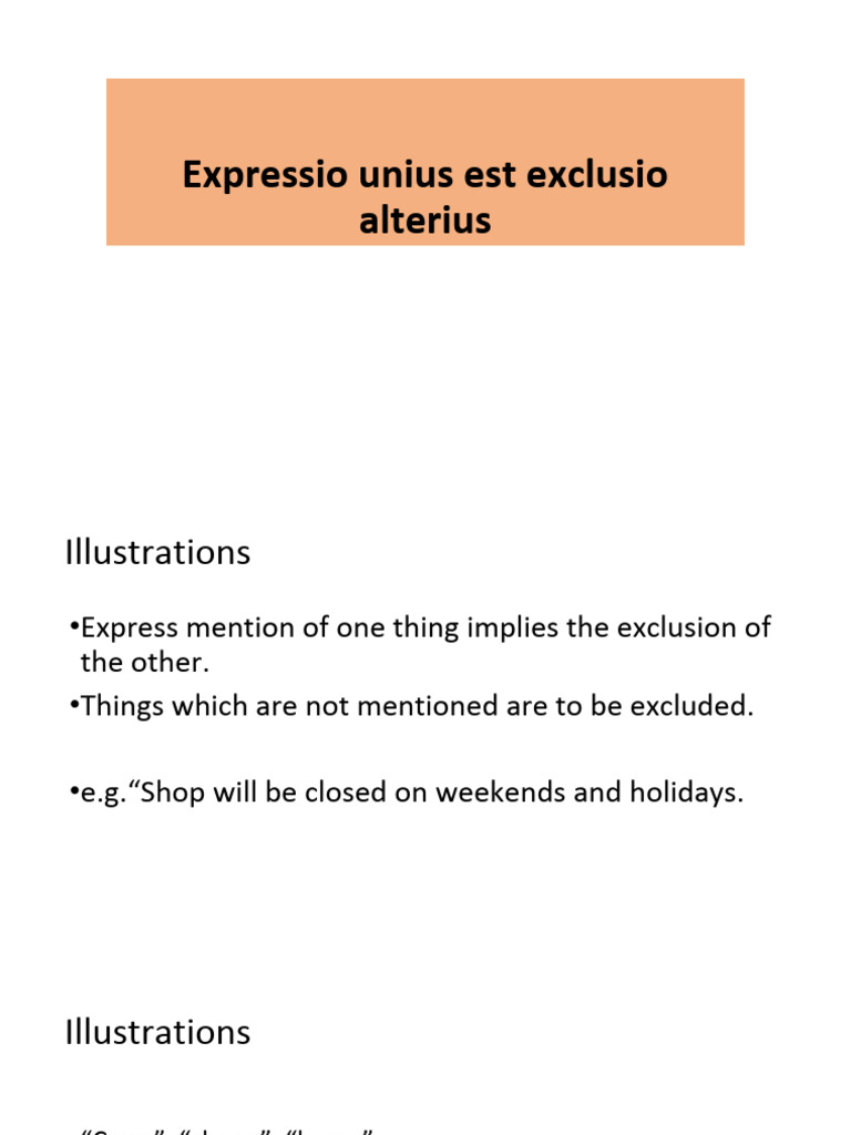 Expressio Unius Est Exclusio Alterius | PDF