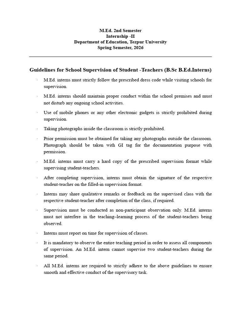 Merge File of School Supervision 2026 | PDF | Teachers | Lesson Plan