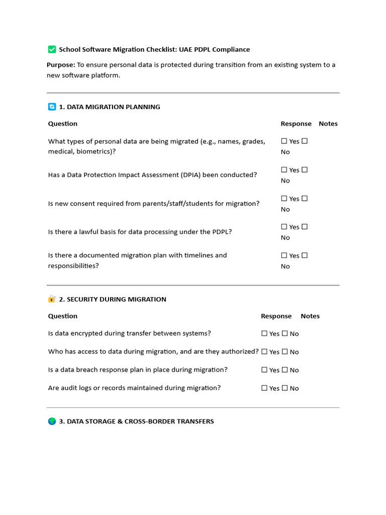School Software Migration Checklist | PDF