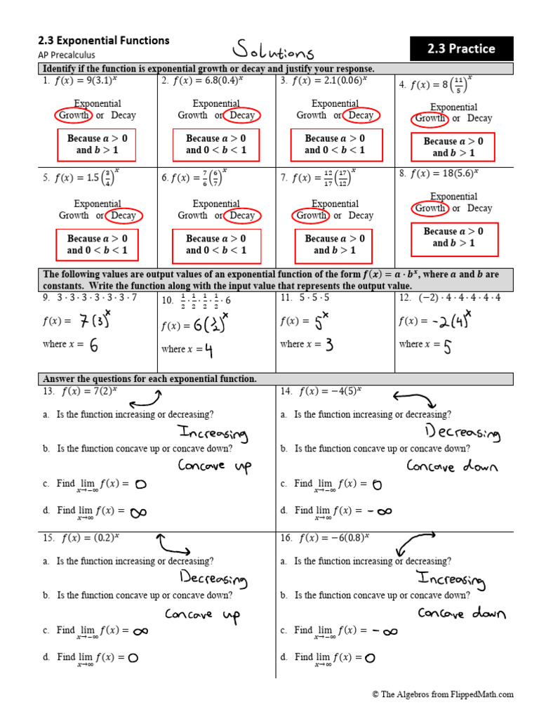 Appc 2.3 Solutions | PDF | Function (Mathematics) | Exponential Function
