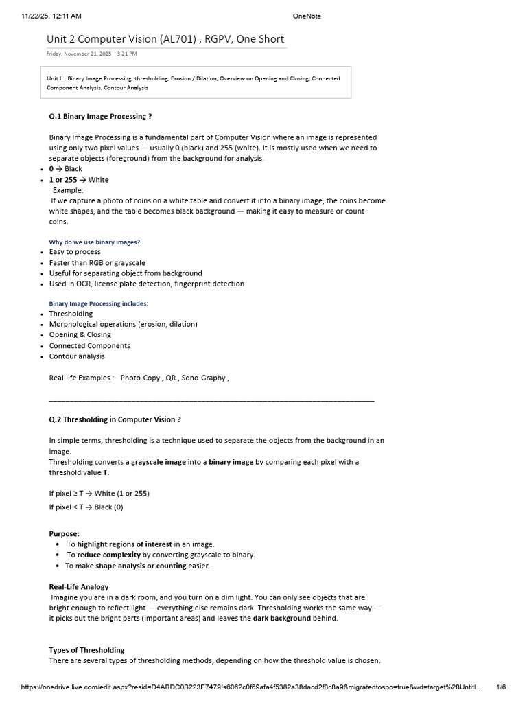 Unit 2 Computer Vision by Codes - With - Duo | PDF