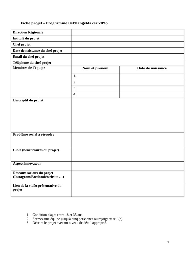 Fiche Projet Bechangemaker | PDF