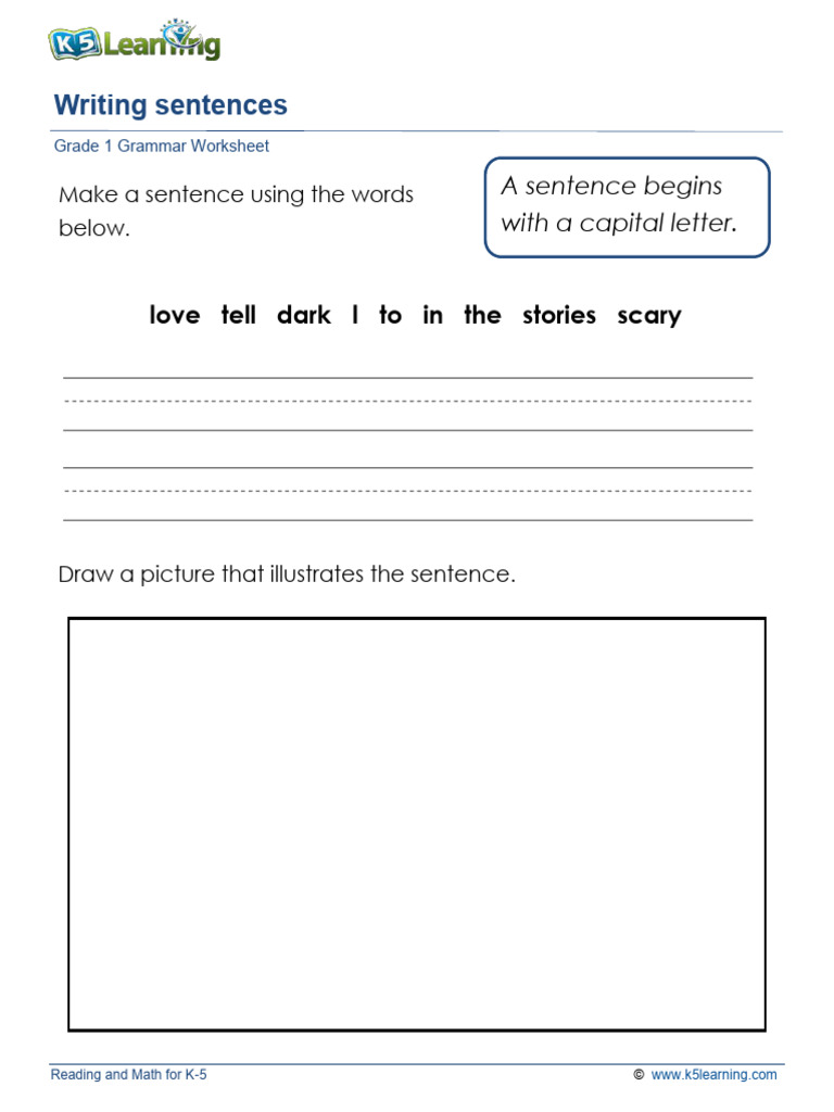 Grade 1 Sentences D | PDF