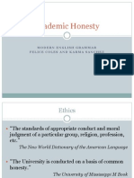 Academic Honesty: Modern English Grammar Felice Coles and Karma Sanchez