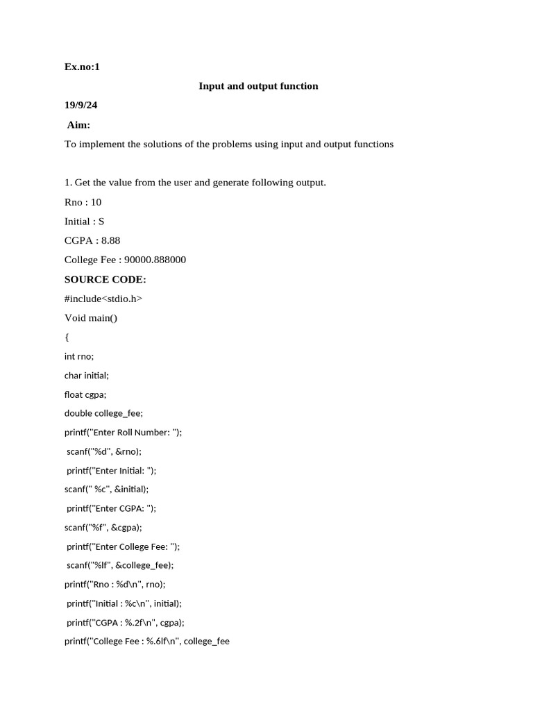 Ex 1 | PDF