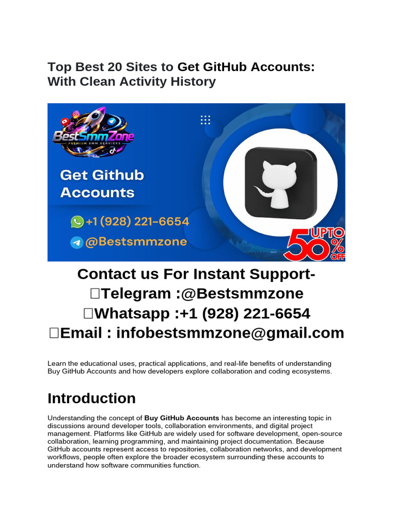 Top Best 20 Sites To Get GitHub Accounts - With Clean Activity History ...