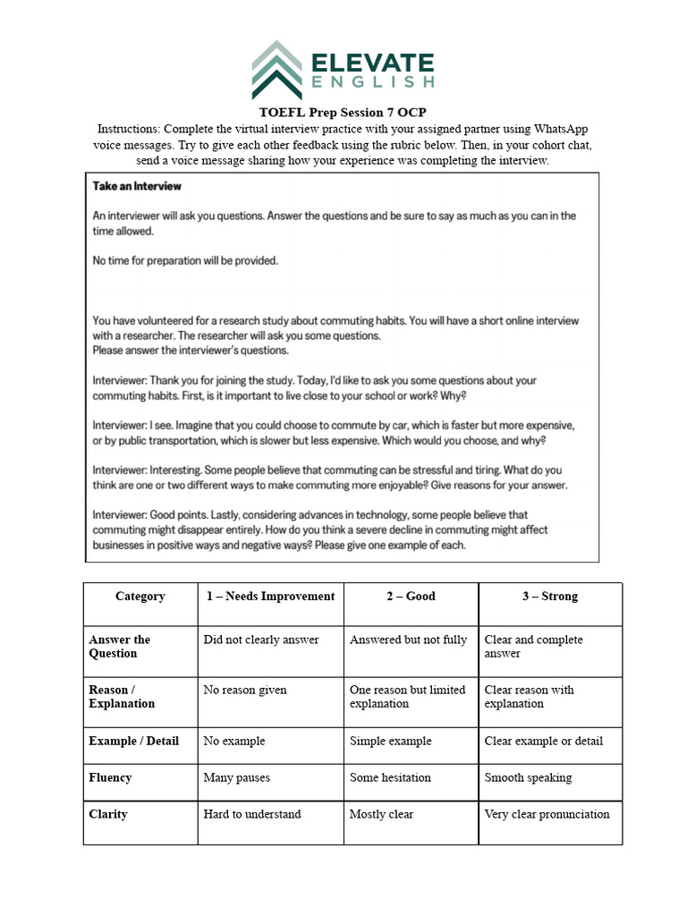 TOEFL Prep Session 7 Ocp | PDF