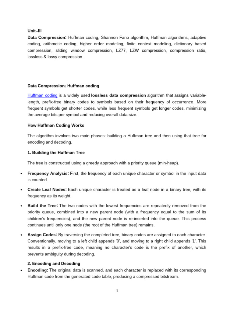 Multimedia UNIT III | PDF | Data Compression | Code