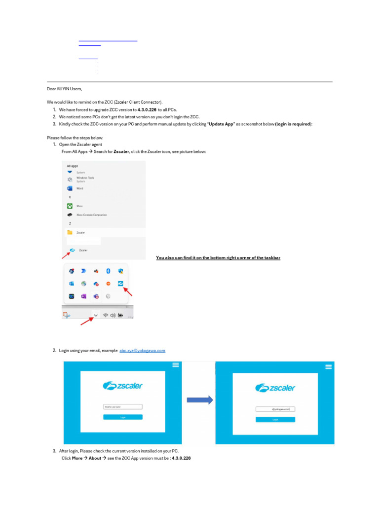 ZCC (Zscaler Client Connector) Version Upgrade | PDF