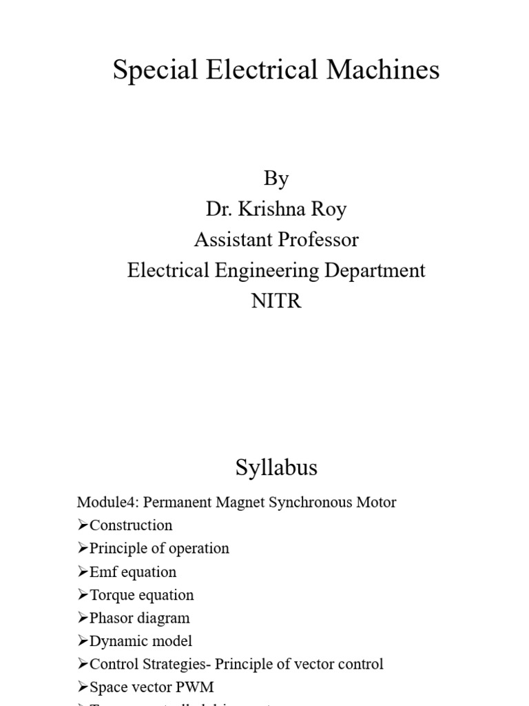 M4 - Permanent Magnet Synchronous Motors | PDF | Electric Motor ...