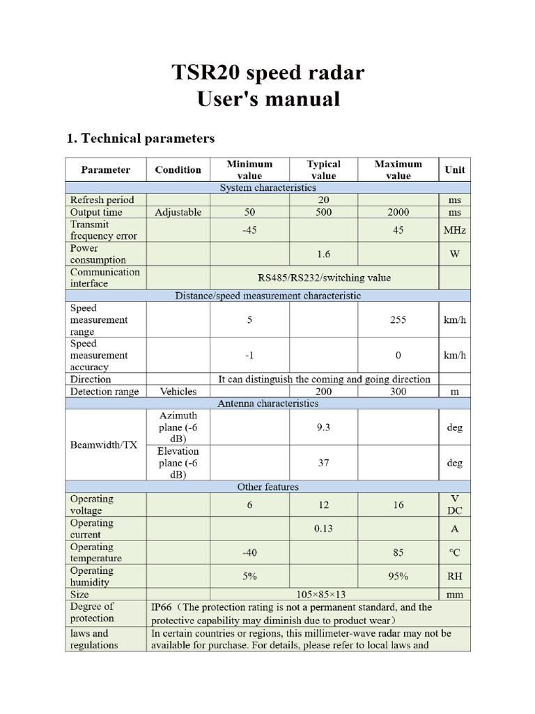 Tsr20 User Manual | PDF