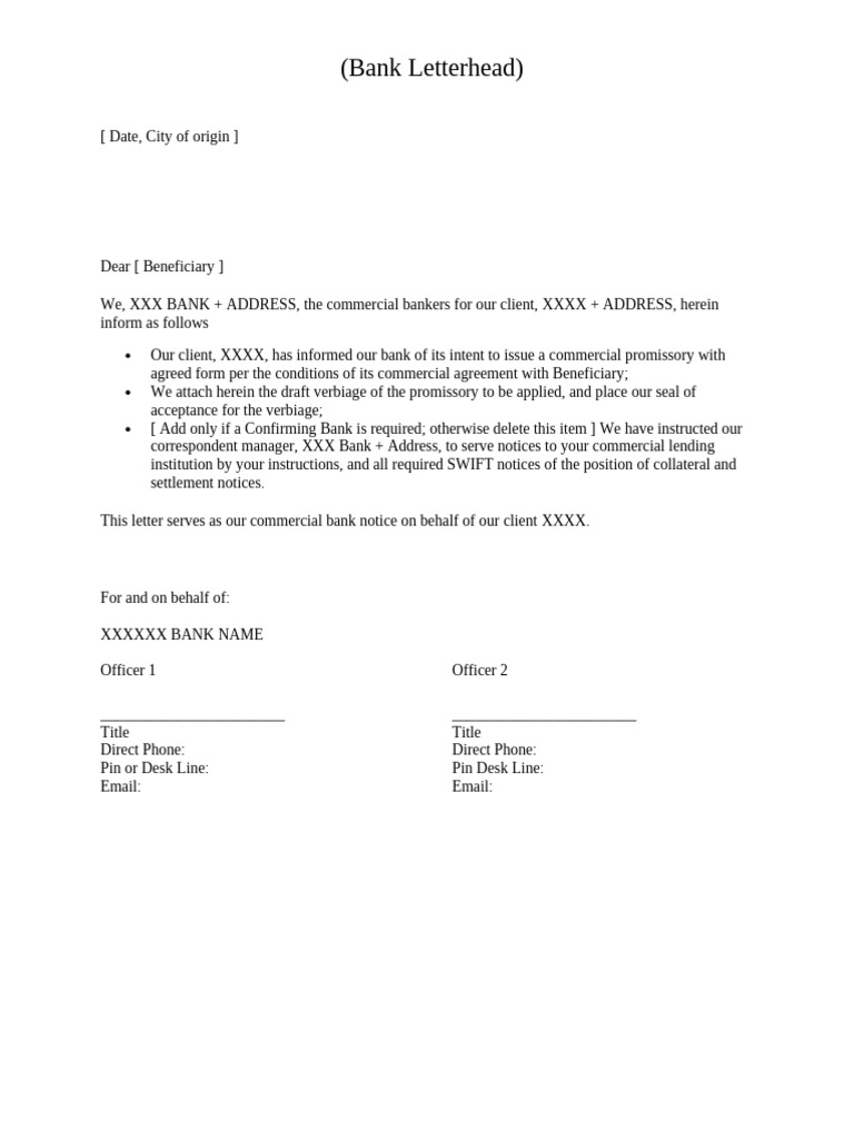 RWA Letter For Promissory Note Aval Template 1 | PDF