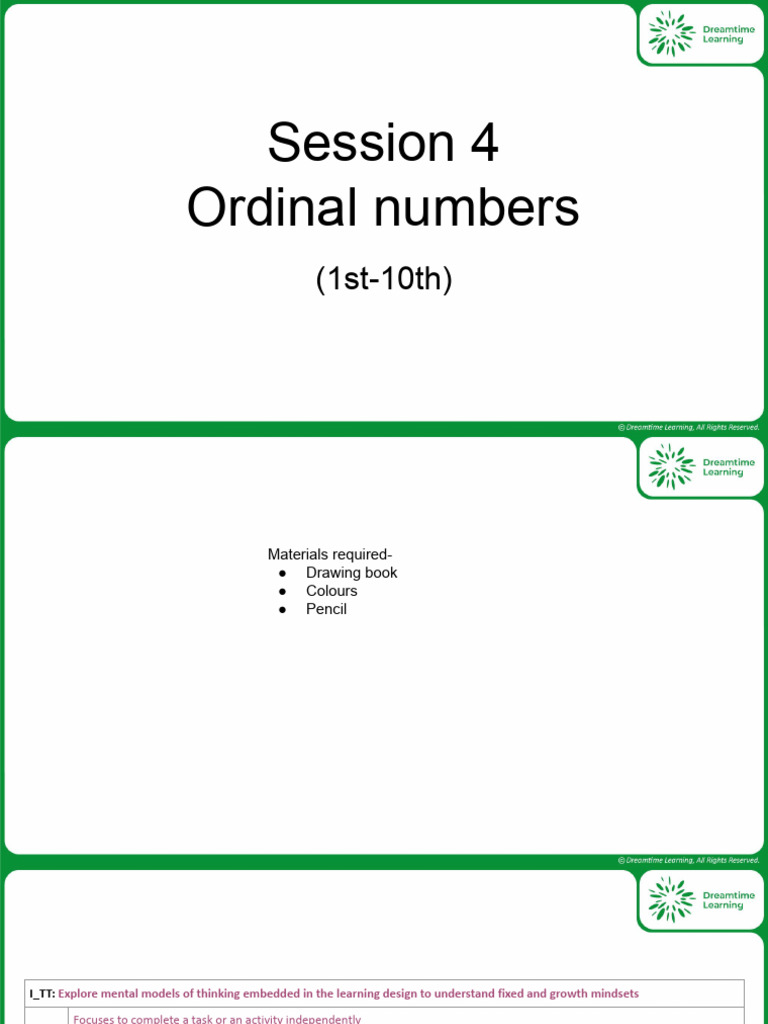 G1E4MC - S4 - Ordinal Numbers (1st-20th) | PDF