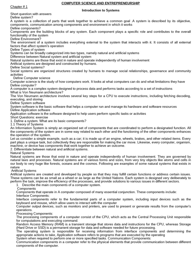 9th Computer Ch1 To 8 Smart Syllbus Short Question | PDF | Computer ...