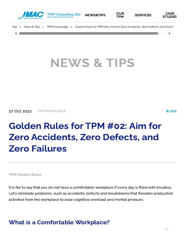 Golden Rules For TPM #02 - Aim For Zero Accidents, Zero Defects, and ...