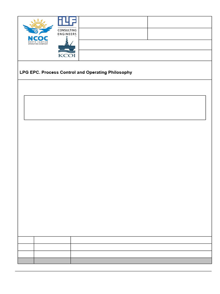LPG EPC. Process Control and Operating Philosophy | PDF