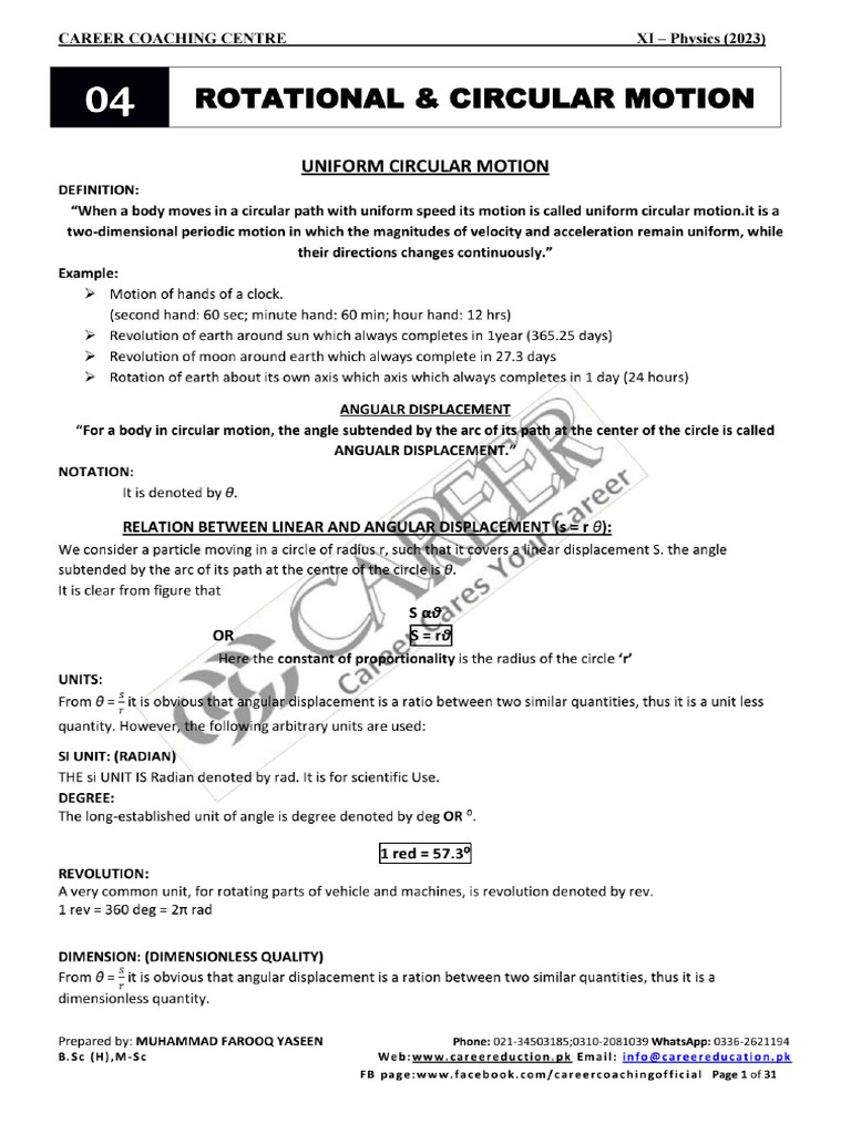 Xi-Phy Chapter 4 CCC Questions | PDF