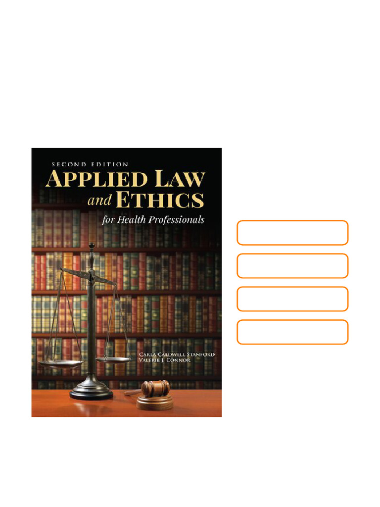 Applied Law and Ethics For Health Professionals Second Edition Valerie ...