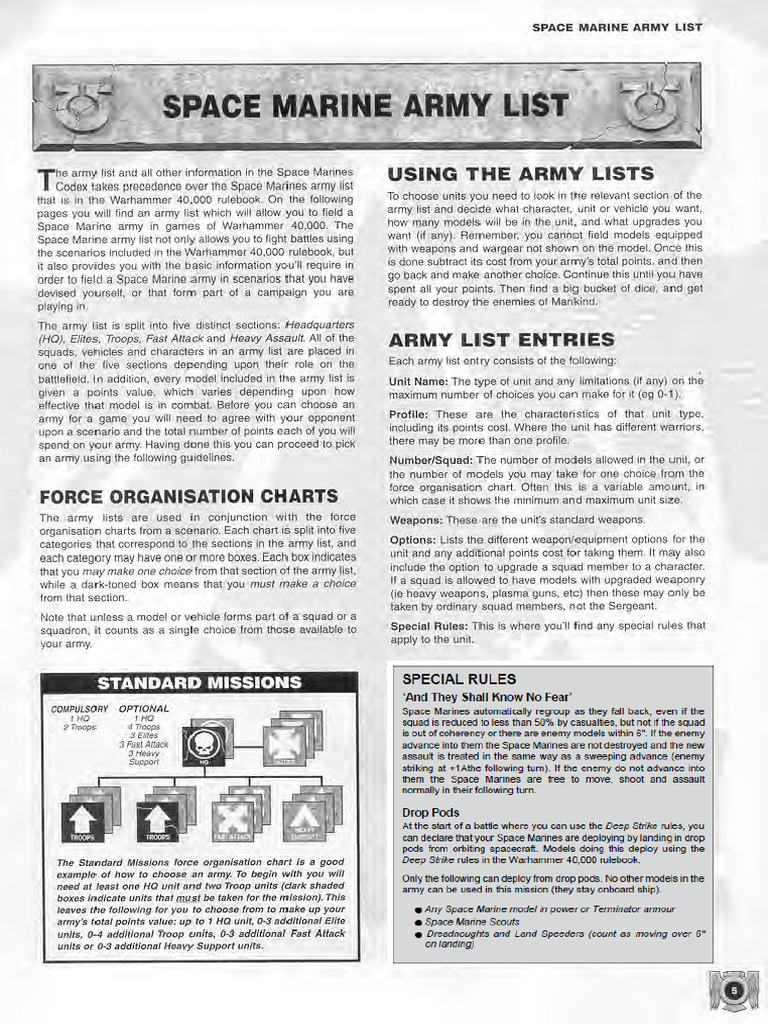 40k3e - Codex Space Marines (Rules + Errata Only) | PDF