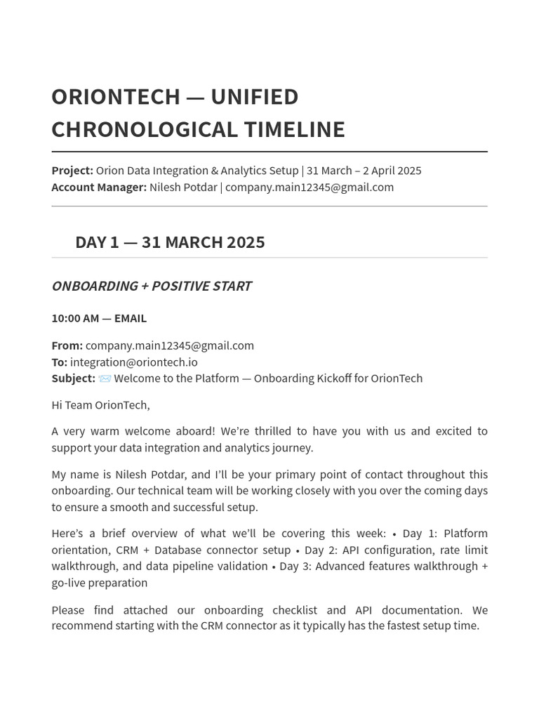 Oriontech Timeline | PDF | Databases | Information Technology Management