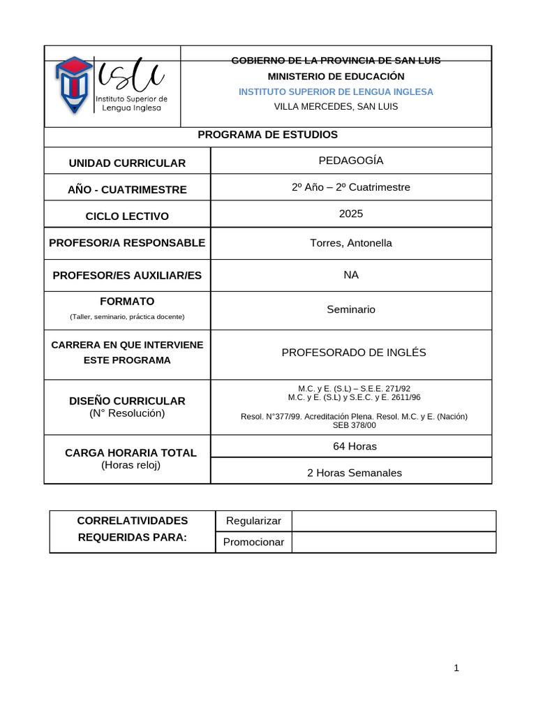 Programa Modelo (2025) | PDF | Evaluación | Pedagogía
