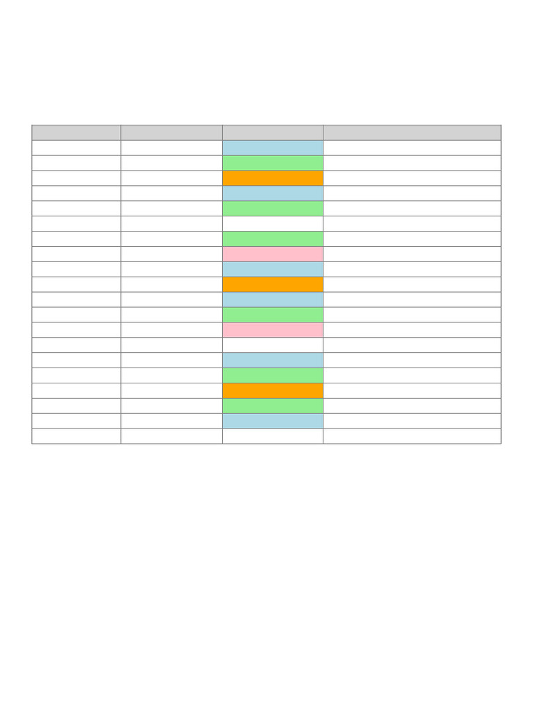 Color Study Timetable | PDF