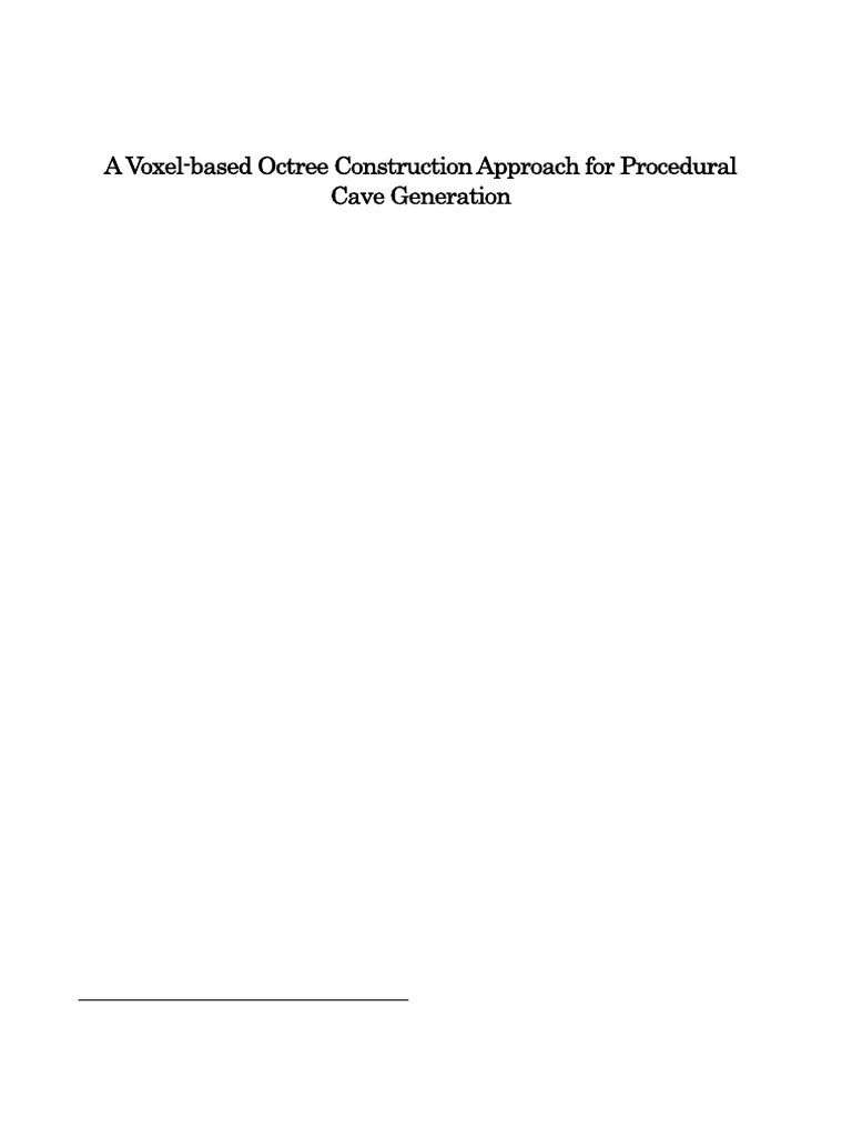 A Voxel-Based Octree Construction Approach For Pro | PDF | 3 D Computer ...