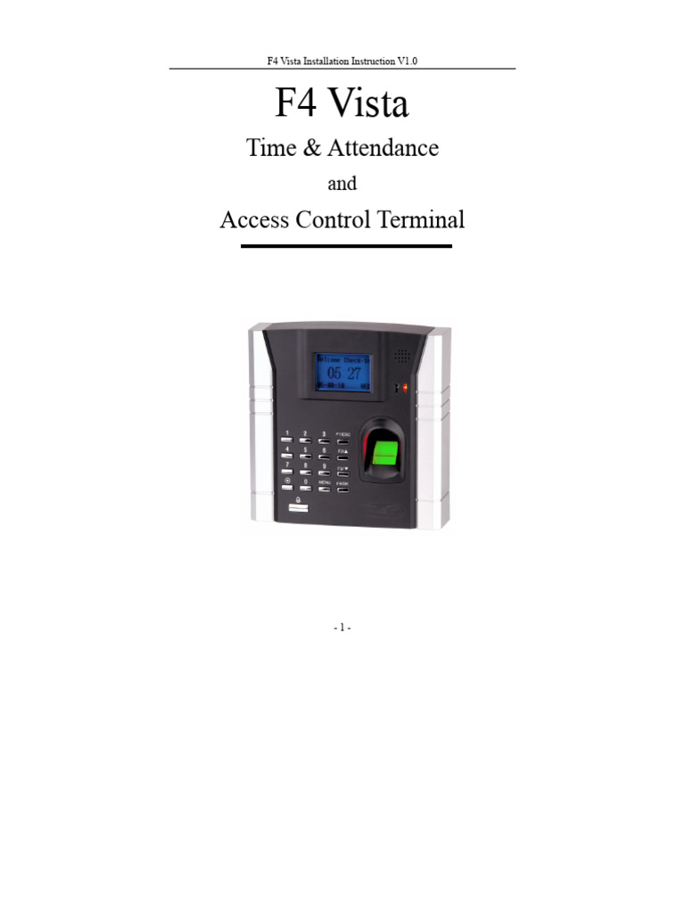 F4 Fingerprint Access Control Install | PDF | Computer Network | Ip Address