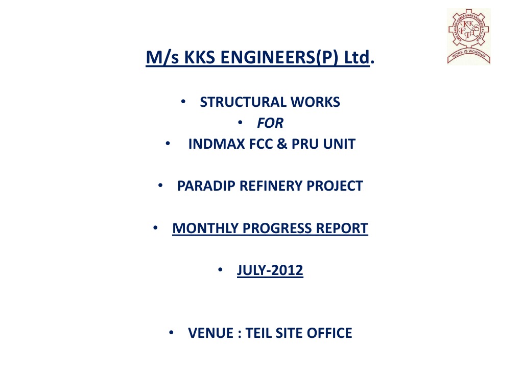KKS Engineers Monthly Progress Report July 2012 | PDF | Art ...