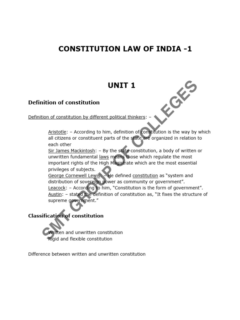 CONSTITUTION Notes | PDF | Constitution | Government