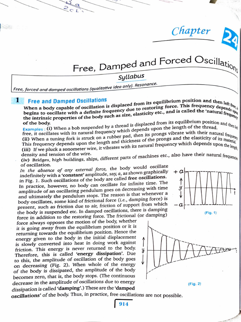 Free, Damped and Forced Oscillations | PDF | Resonance | Oscillation