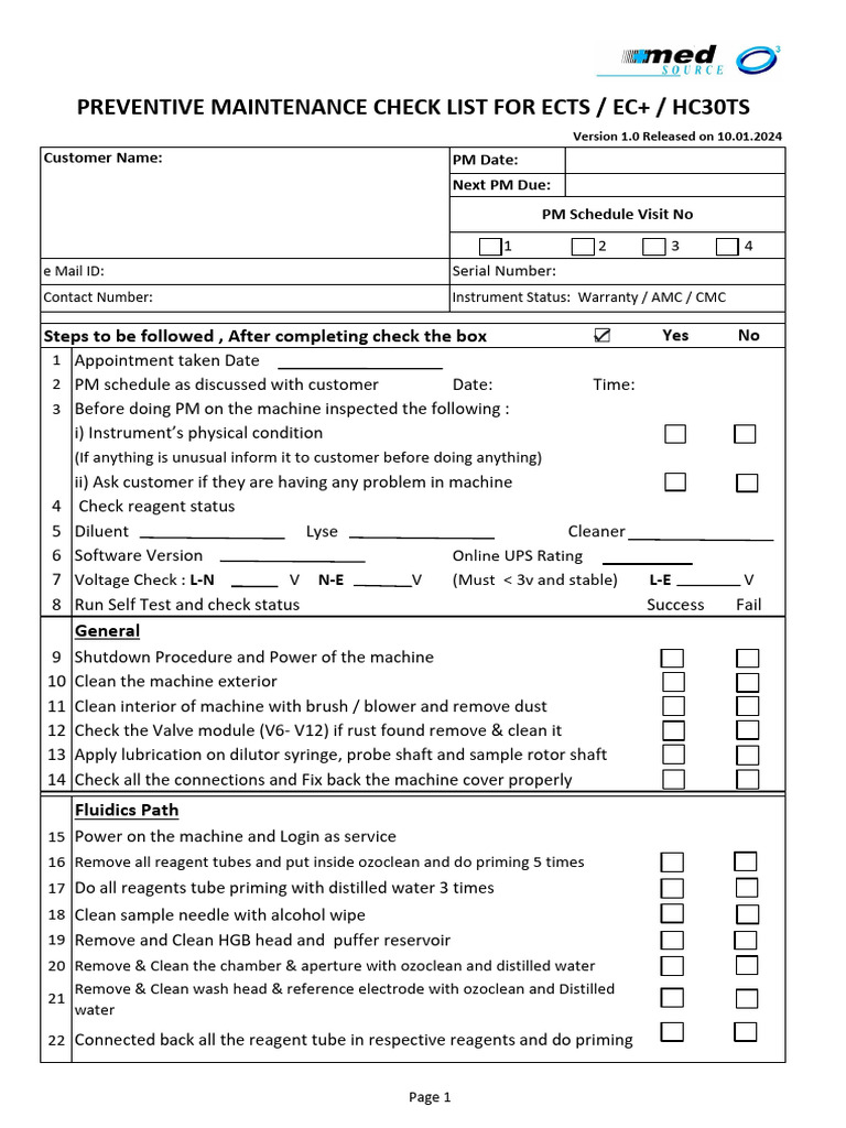 PM Checklist 3 Part Hemat Version 1.0 | PDF