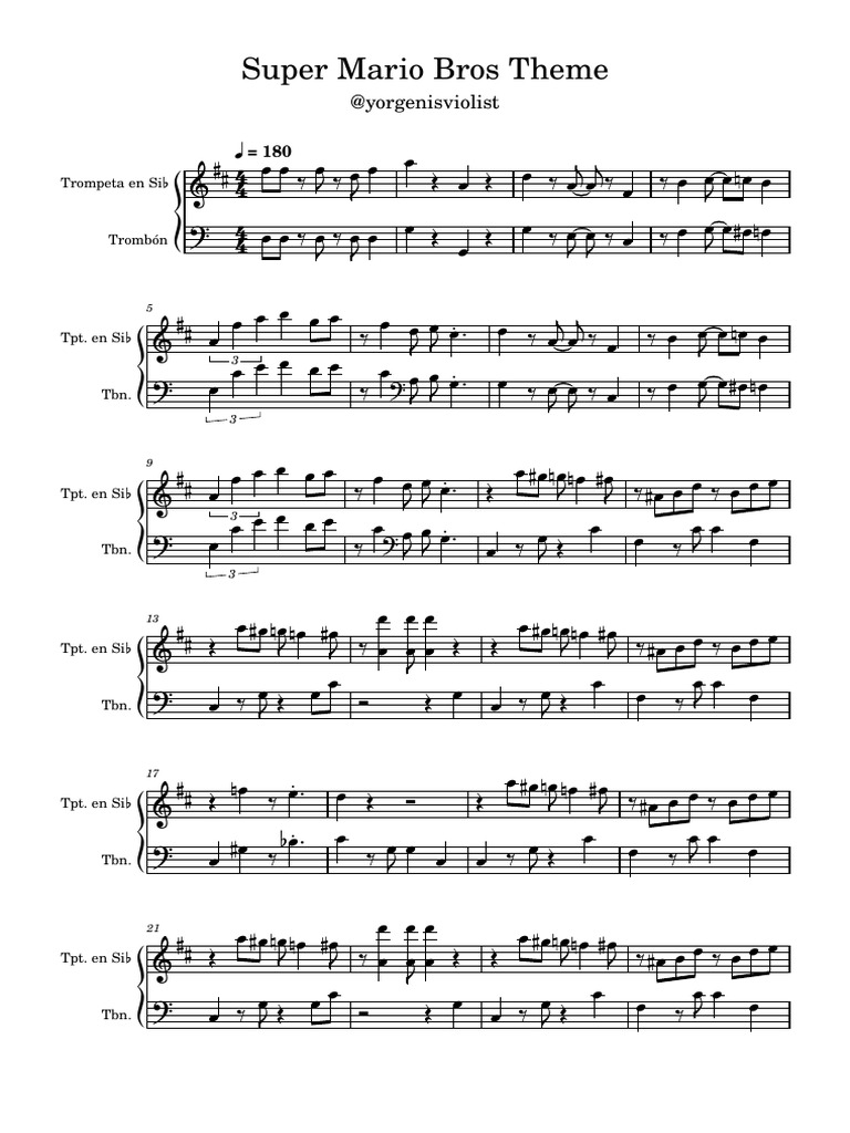 Super Mario Bros Main Theme | PDF