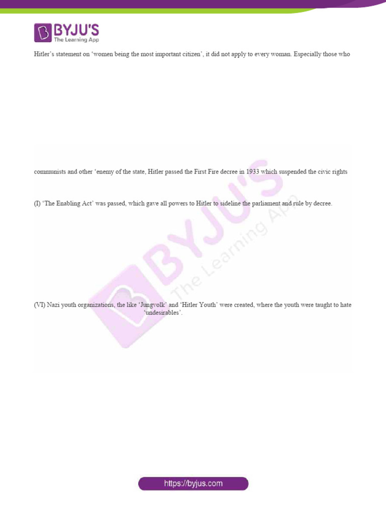 NCERT Solutions For Class 9 History Chapter 3 Nazism and The Rise of ...