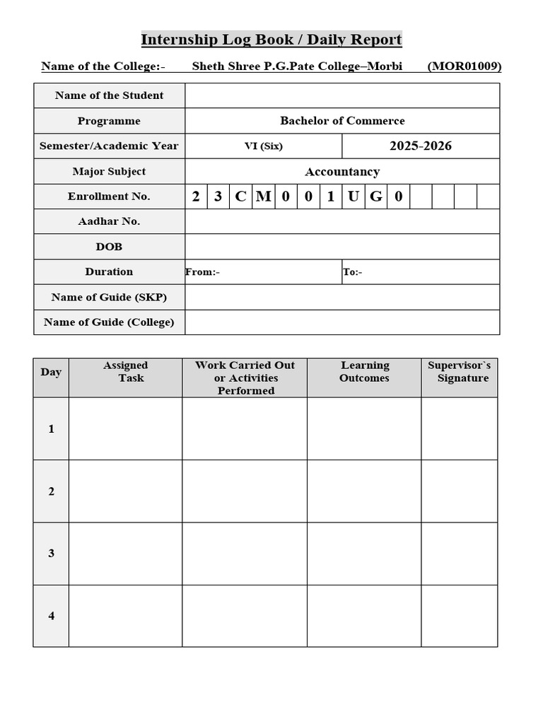 Internship Log Book Filled | PDF | Depreciation | Income Statement