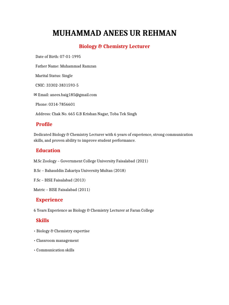 Final Professional CV | PDF