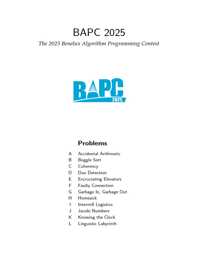 Bapc25 Problems | PDF | Arithmetic | Applied Mathematics