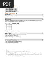 Blank Resume Form