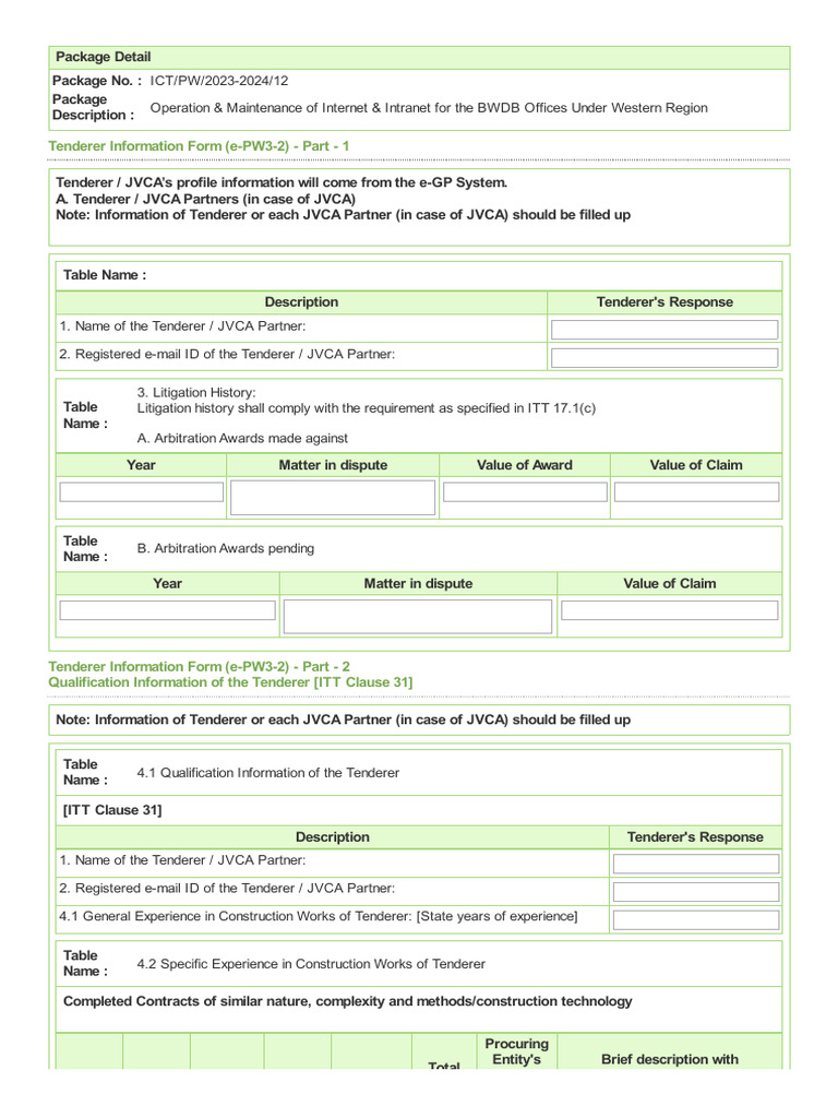 Section5 - Tender and Contract Forms | PDF | Subcontractor | Bankruptcy