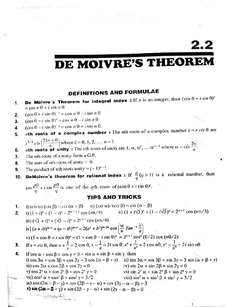 Demoivres Theorem | PDF