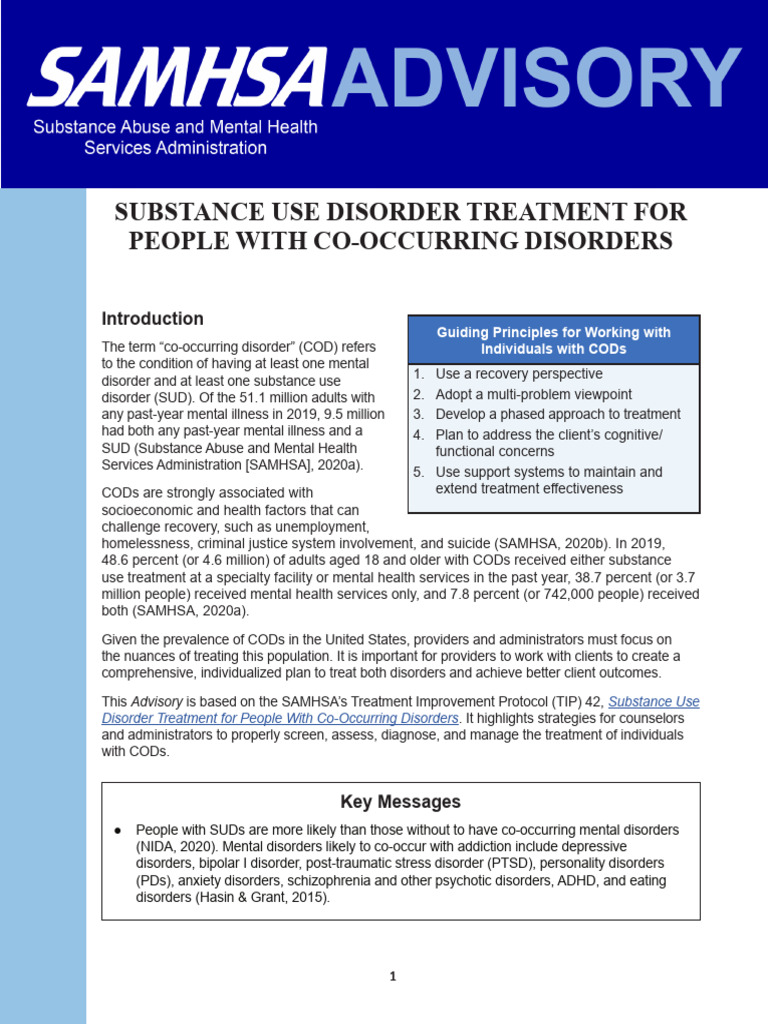 Substance Use Disorder Treatment For People With Co-Occurring Disorders ...