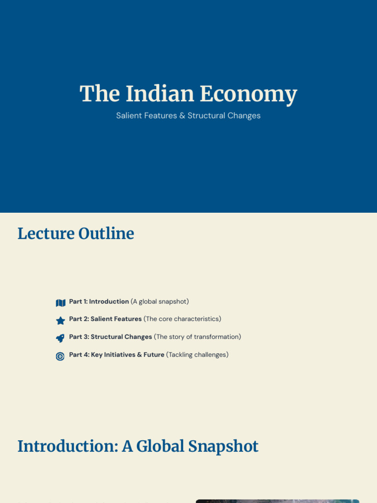 Indian Economy Features and Structural Shifts | PDF | Economies ...