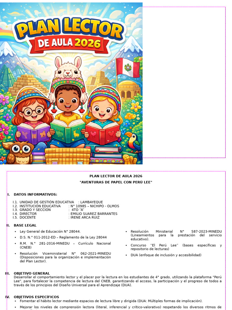 Plan Lector I | PDF | Comprensión lectora | Perú