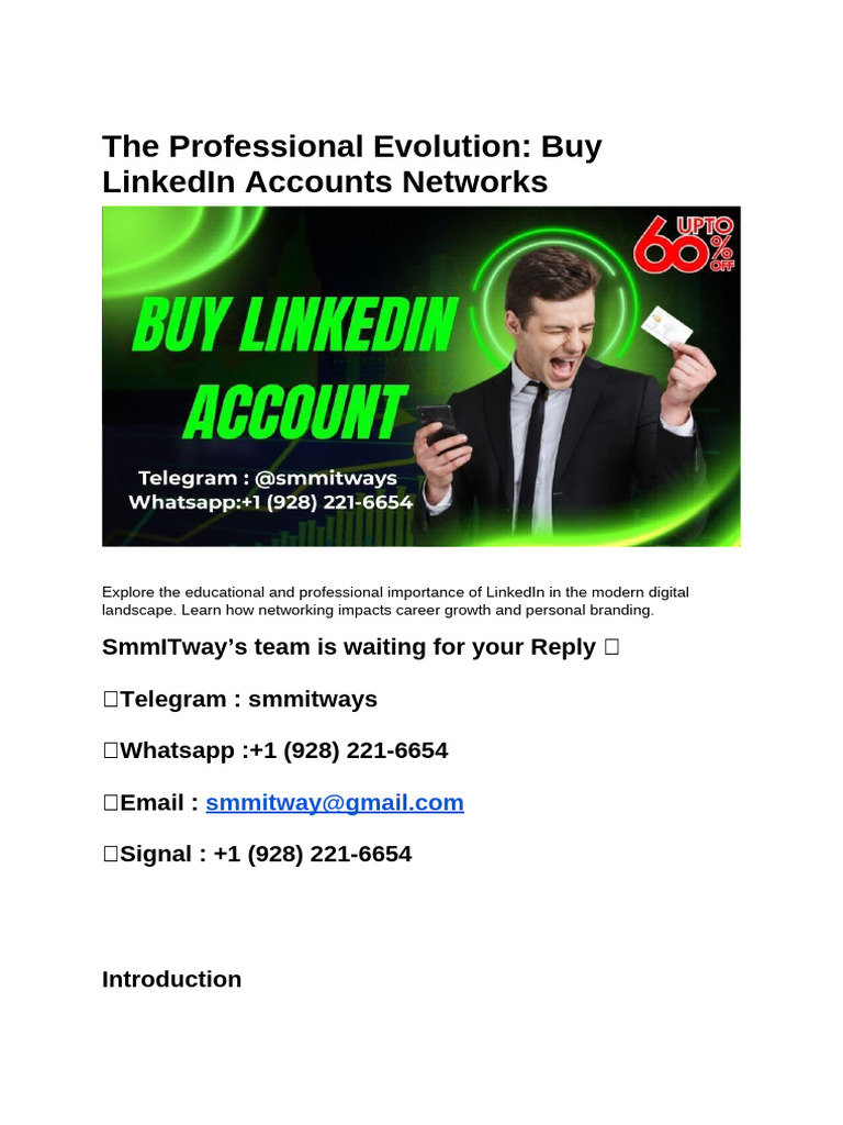 The Professional Evolution - Buy LinkedIn Accounts Networks | PDF ...