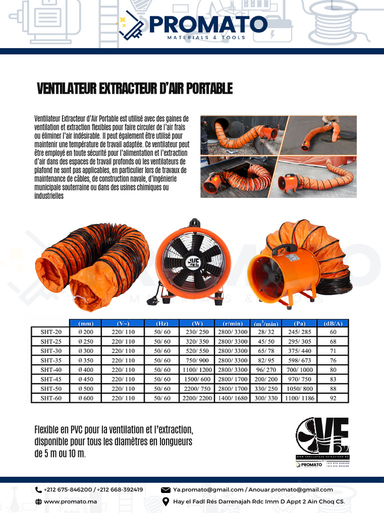 Ventilateur Extracteur D'air Portable - Promato | PDF