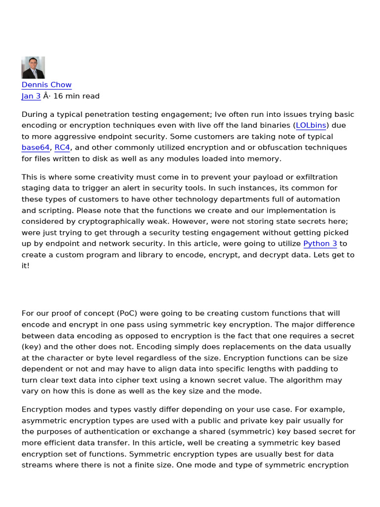 Create Your Own Custom Encryption in Python | PDF | Encryption | Key ...