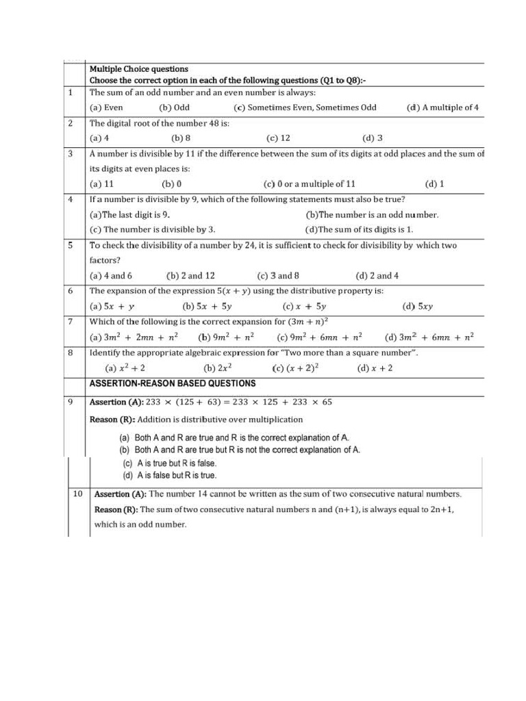 Class 8 Maths 1 | PDF
