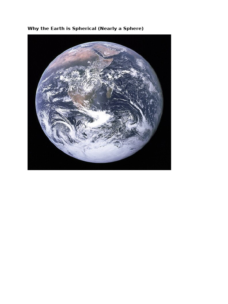 Why The Earth Is Spherical | PDF | Earth | Gravity