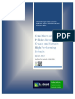Landmark Whitepaper:  Conditions and Policies Needed to Create and Sustain High Performing Schools