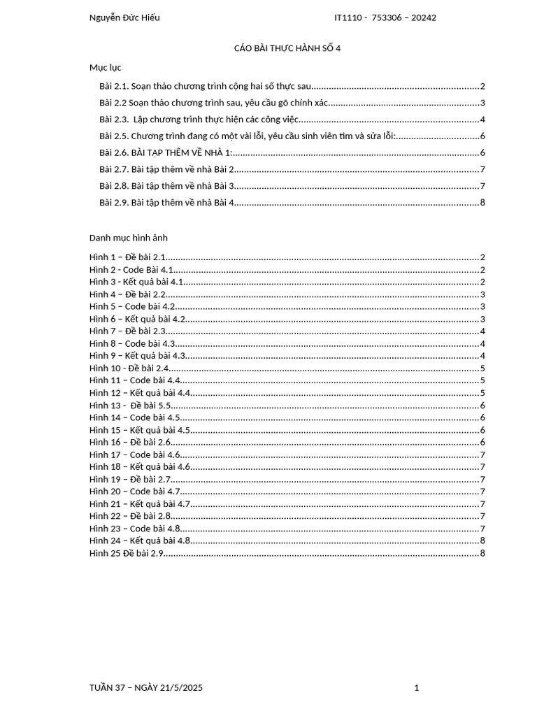 Maubc Bth03 MSSV Malop | PDF